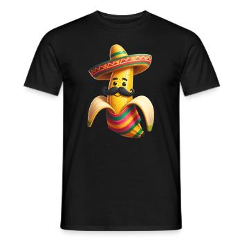 Cinco de Mayo Banane mit Schnurrbart - Männer T-Shirt - Schwarz - Vorne - AI Model Male 178 light (178cm)