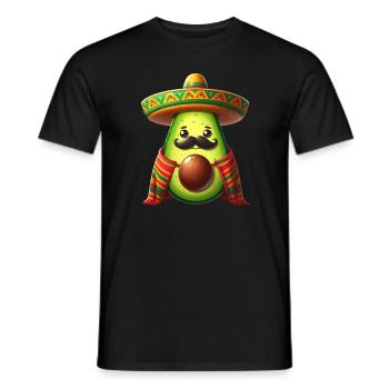Cinco de Mayo Moustache à l’avocat - T-shirt homme - noir - Devant - AI Model Male 178 light (178cm)