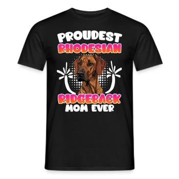 Rhodesian Ridgeback PROUDEST RIDGEBACK MOM EVER - Men's T-Shirt - black - Front - AI Model Male 178 light (178cm)