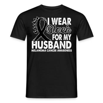 Tragen Sie Schwarz Für Ehemann Melanoma Cancer - Männer T-Shirt - Schwarz - Vorne - AI Model Male 178 light (178cm)