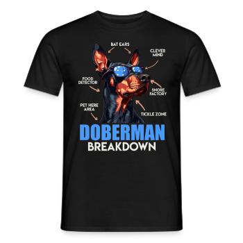 DOBERMAN BREAKDOWN Doberman Besitzer Lustiges - Männer T-Shirt - Schwarz - Vorne - AI Model Male 178 light (178cm)