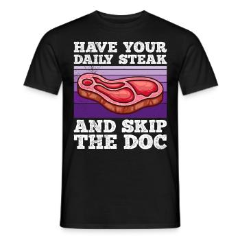 Fleisch fan a votre viande quotidienne skip doc - T-shirt homme - noir - Devant - AI Model Male 178 light (178cm)