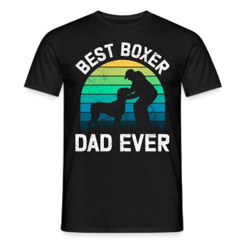 German Boxer BEST BOXER DAD EVER Boxer Dogs - Men's T-Shirt - black - Front - AI Model Male 178 light (178cm)
