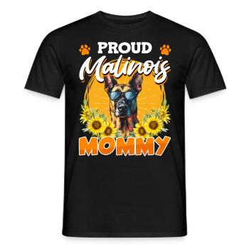 Belgischer Schäferhund STOLZE MALINOIS MAMA MUTTER - Männer T-Shirt - Schwarz - Vorne - AI Model Male 178 light (178cm)