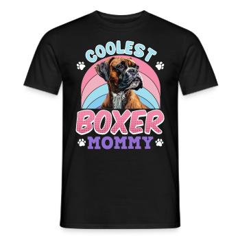 Chien Boxer Allemand Maman COOLEST BOXER MOMMY - T-shirt homme - noir - Devant - AI Model Male 178 light (178cm)