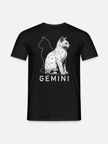 Chat Gémeaux - T-shirt homme - noir