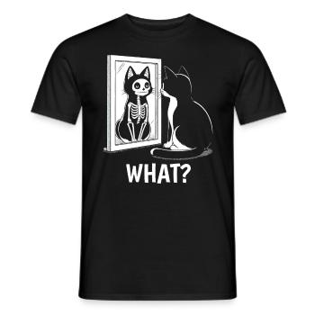 What Katze - Männer T-Shirt - Schwarz - Vorne - AI Model Male 178 light (178cm)