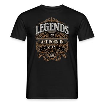 1988 Mai Naissance Anniversaire Année de naissance - T-shirt homme - noir - Devant - AI Model Male 178 light (178cm)