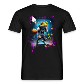 Basketball Frog - Men's T-Shirt - black - Front - AI Model Male 178 light (178cm)