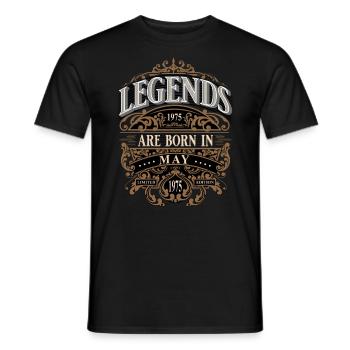 1975 May Born Birthday Year of Birth - Men's T-Shirt - black - Front - AI Model Male 178 light (178cm)