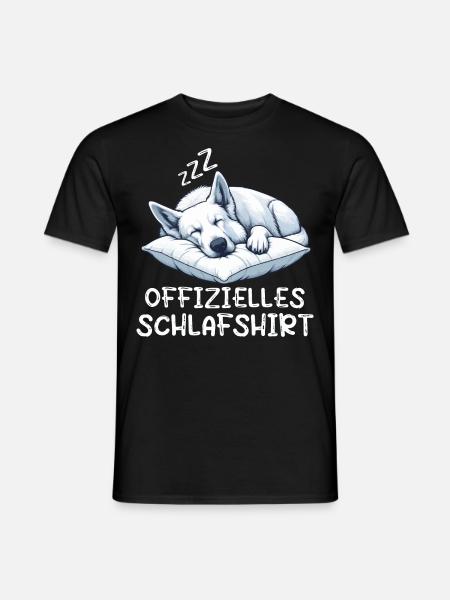 Offizielles Schlafshirt Weißer Schäferhund - Männer T-Shirt - Schwarz