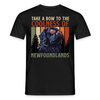 Neufundländer BOW TO THE COOLNESS OF - Männer T-Shirt - Schwarz - Vorne - AI Model Male 178 light (178cm)