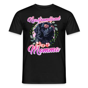 Newfie Hundemama NEWFOUNDLAND MOMMA Cooles - Männer T-Shirt - Schwarz - Vorne - AI Model Male 178 light (178cm)