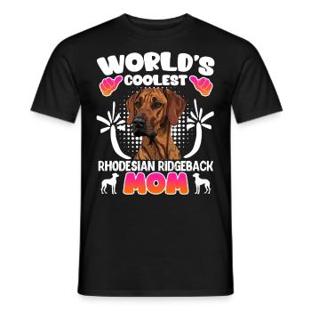 Rhodesian Ridgeback WORLD'S COOLEST RIDGEBACK MOM - Men's T-Shirt - black - Front - AI Model Male 178 light (178cm)