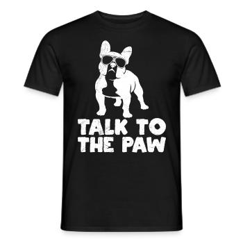 Bouledogue français PARLER À LA PATTE Drôle - T-shirt homme - noir - Devant - AI Model Male 178 light (178cm)