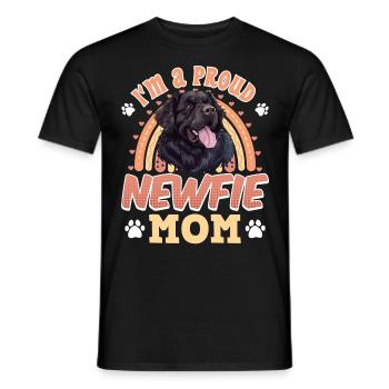 Newfoundland owner I'M A PROUD NEWFIE MOM - Men's T-Shirt - black - Front - AI Model Male 178 light (178cm)