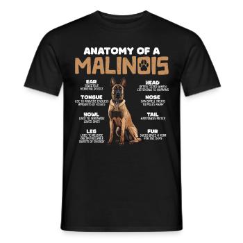 Belgian Shepherd ANATOMY OF A BELGIAN - Men's T-Shirt - black - Front - AI Model Male 178 light (178cm)