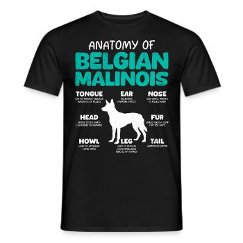 Belgian Shepherd ANATOMY OF A BELGIAN - Men's T-Shirt - black - Front - AI Model Male 178 light (178cm)