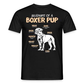 Boxeur allemand ANATOMIE D’UN BOXEUR Drôle - T-shirt homme - noir - Devant - AI Model Male 178 light (178cm)