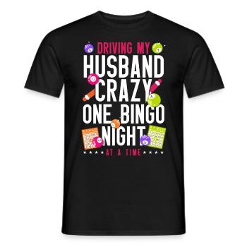 Bingo Player Husband Wife Driving - Men's T-Shirt - black - Front - AI Model Male 178 light (178cm)