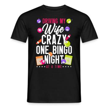 Bingo Player Husband Wife Driving - Men's T-Shirt - black - Front - AI Model Male 178 light (178cm)