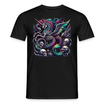 Licorne gothique néon - T-shirt homme - noir - Devant - AI Model Male 178 light (178cm)