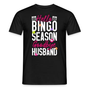 Bingo Player Husband Wife Hello - Men's T-Shirt - black - Front - AI Model Male 178 light (178cm)
