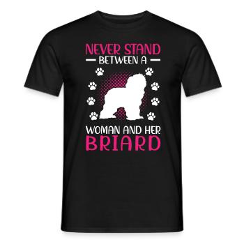 Briard Berger de Brie épouse et son Briard - T-shirt homme - noir - Devant - AI Model Male 178 light (178cm)