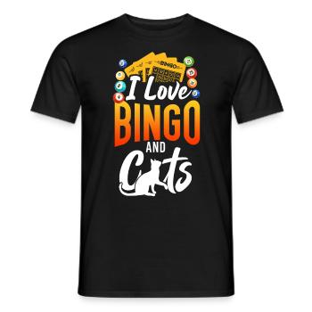 Bingo Player Cat I Love Bingo And - Men's T-Shirt - black - Front - AI Model Male 178 light (178cm)