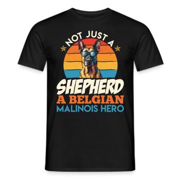 Malinois Held MEHR ALS NUR EIN SHEPHERD MALINOIS - Männer T-Shirt - Schwarz - Vorne - AI Model Male 178 light (178cm)