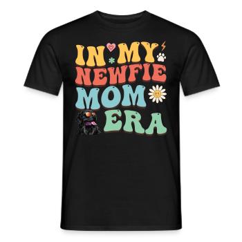 Terre-Neuve Dogs ENFIN UNE NEWFIE MAMA - T-shirt homme - noir - Devant - AI Model Male 178 light (178cm)