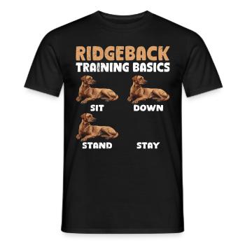 BASES DE L’ENTRAÎNEMENT RIDGEBACK Rhodésien têtu - T-shirt homme - noir - Devant - AI Model Male 178 light (178cm)