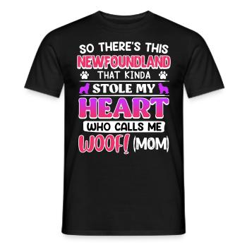 Neufundländer THERE IS THIS NEWFOUNDLAND MOM - Männer T-Shirt - Schwarz - Vorne - AI Model Male 178 light (178cm)