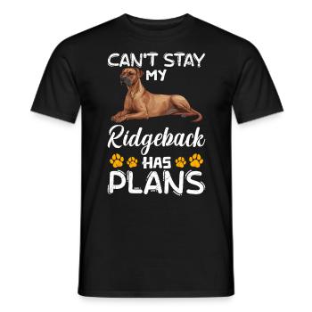 Chien Ridgeback NE PEUT PAS RESTER MON RIDGEBACK A DES PROJETS - T-shirt homme - noir - Devant - AI Model Male 178 light (178cm)