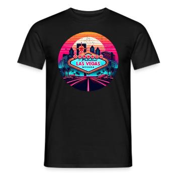 Sunset over Las Vegas - Men's T-Shirt - black - Front - AI Model Male 178 light (178cm)