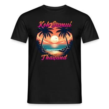 Sunset over Koh Samui - Men's T-Shirt - black - Front - AI Model Male 178 light (178cm)