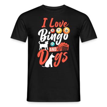 Bingo Player Dog I Love Bingo And - Men's T-Shirt - black - Front - AI Model Male 178 light (178cm)