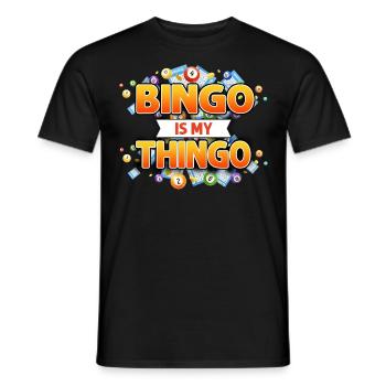 Joueur de bingo jeu de mots Bingo Bingo est mon - T-shirt homme - noir - Devant - AI Model Male 178 light (178cm)