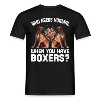 Boxer allemand QUI A BESOIN D’UN BOXER DE NORMALITÉ - T-shirt homme - noir - Devant - AI Model Male 178 light (178cm)