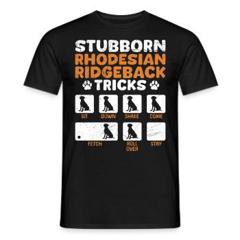 Hundebesitzer TRICKS RHODESIAN RIDGEBACK TÊTU - T-shirt homme - noir - Devant - AI Model Male 178 light (178cm)
