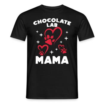 Dog mom CHOCOLATE LAB MOM Labrador owner - Men's T-Shirt - black - Front - AI Model Male 178 light (178cm)