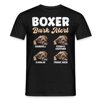 ALERTE ABOIEMENT BOXER Boxer allemand drôle - T-shirt homme - noir - Devant - AI Model Male 178 light (178cm)