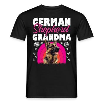 GERMAN SHEPHERD GRANDMA Deutscher Schäferhund - Männer T-Shirt - Schwarz - Vorne - AI Model Male 178 light (178cm)