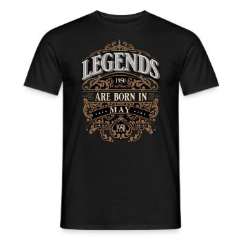 1950 Mai Naissance Anniversaire Année de naissance - T-shirt homme - noir - Devant - AI Model Male 178 light (178cm)