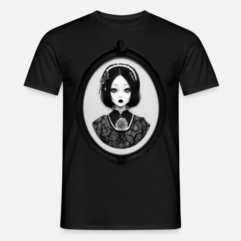 Gothic-Japan-Mädchen - Männer T-Shirt - Schwarz