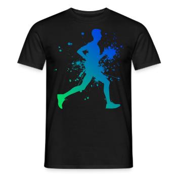 Jogging Cross Country Course à pied Laufen Joggen - T-shirt homme - noir - Devant - AI Model Male 178 light (178cm)