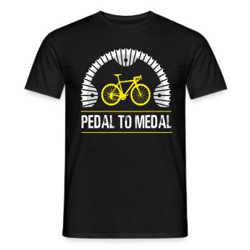 Pedal To Medal Rennrad Roadbike Rennräder Rennrad - Männer T-Shirt - Schwarz - Vorne - AI Model Male 178 light (178cm)