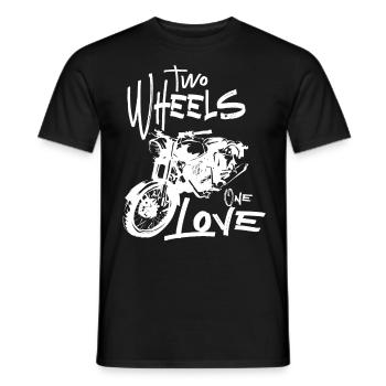 Two Wheels One Love Motorcycle Biker Motorcyclist - Men's T-Shirt - black - Front - AI Model Male 178 light (178cm)