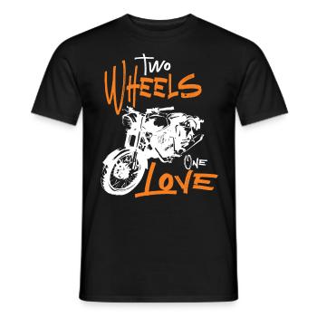 Two Wheels One Love Motorcycle Biker Motorcyclist - Men's T-Shirt - black - Front - AI Model Male 178 light (178cm)