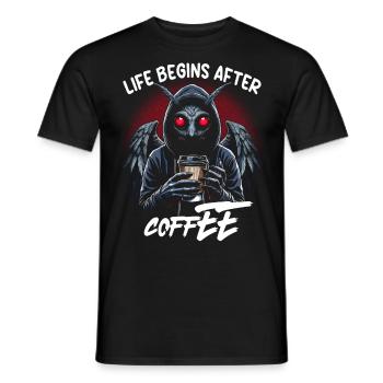 Life Begins After Coffee - Männer T-Shirt - Schwarz - Vorne - AI Model Male 178 light (178cm)